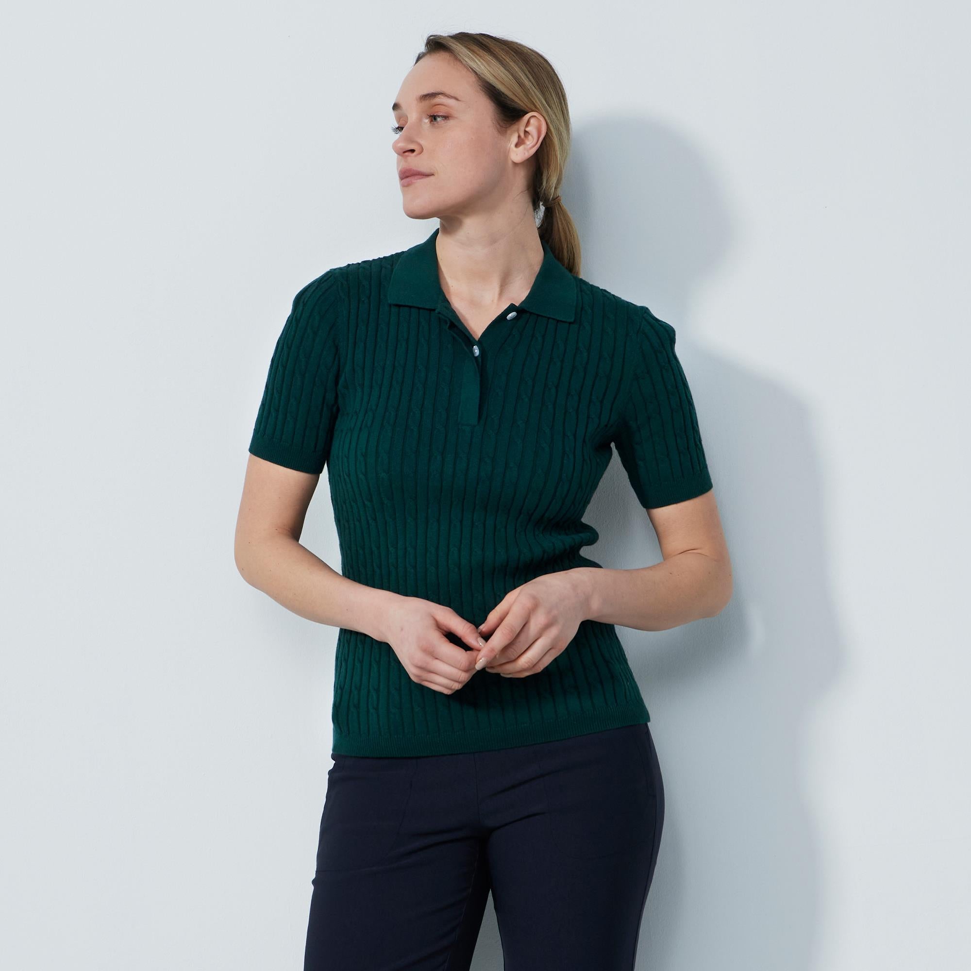 Daily Sports Madelene Knitted Ladies Golf Polo Shirt Nori Green